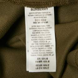 Pre Owned Burberry Olive Green Cotton Pique Polo T-Shirt L