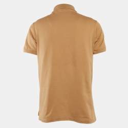 Pre Owned Burberry Beige Cotton Pique Polo T-Shirt L