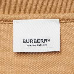 Pre Owned Burberry Beige Cotton Pique Polo T-Shirt L