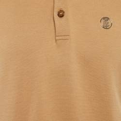 Pre Owned Burberry Beige Cotton Pique Polo T-Shirt L