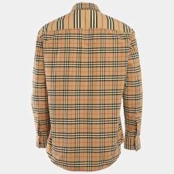 Burberry Beige Tartan Check Cotton Button Front Shirt M