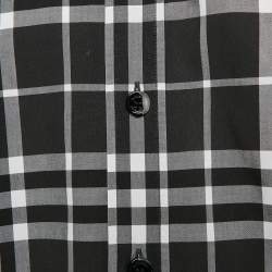 Pre Owned Burberry Black Check Cotton Long Sleeve Shirt XXXL