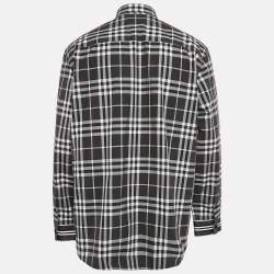 Pre Owned Burberry Black Check Cotton Long Sleeve Shirt XXXL