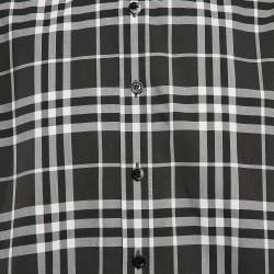 Pre Owned Burberry Black Check Cotton Long Sleeve Shirt XXXL