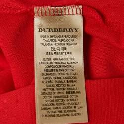 Burberry Red Cotton Pique Polo Long Sleeve T-Shirt M