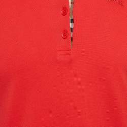 Burberry Red Cotton Pique Polo Long Sleeve T-Shirt M