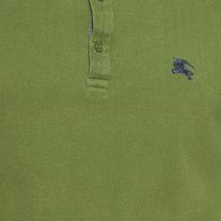 Pre Owned Burberry Brit Green Cotton Pique Polo T-Shirt M