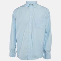 Burberry Blue Cotton Button Front Shirt XL
