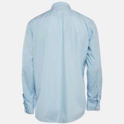 Burberry Blue Cotton Button Front Shirt XL