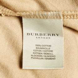 Burberry Beige Novacheck Shoulder Patch Detail T-Shirt M