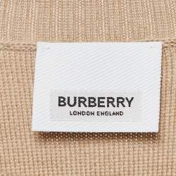 Burberry Beige Kadey Split Logo Stripe Wool Knit Sweater M