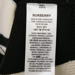 Burberry Beige Kadey Split Logo Stripe Wool Knit Sweater M