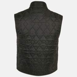 Pre Owned Burberry Black Synthetic Diamond Quilted Vest S