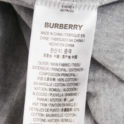 Pre Owned Burberry Grey Melange TB Embroidered Jersey Parker T-Shirt L