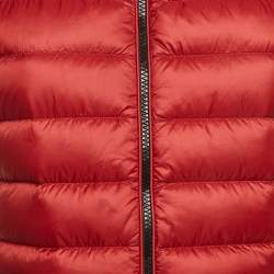 Burberry Dark Red Nylon Zip-Up Puffer Gilet S