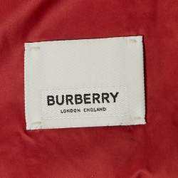 Burberry Dark Red Nylon Zip-Up Puffer Gilet S