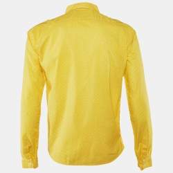 Burberry Prorsum Yellow Dot Printed Cotton Button Front Shirt L