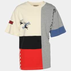 Burberry Multicolor Palak Colorblock Cotton Crew Neck T-Shirt L