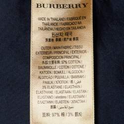 Burberry Navy Blue Cotton Button Front Shirt XL