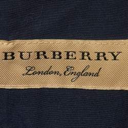 Burberry Navy Blue Cotton Button Front Shirt XL