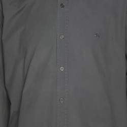 Burberry Grey Cotton Button Front Full Sleeve Shirt XXXL