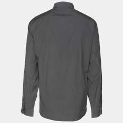 Burberry Grey Cotton Button Front Full Sleeve Shirt XXXL