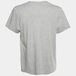 Burberry Grey Cotton V-Neck T-Shirt XXL