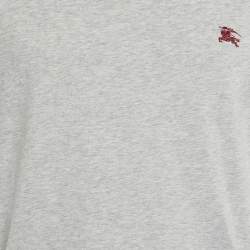 Burberry Grey Cotton V-Neck T-Shirt XXL