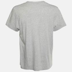 Burberry Grey Cotton V-Neck T-Shirt XXL