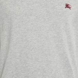 Burberry Grey Cotton V-Neck T-Shirt XXL