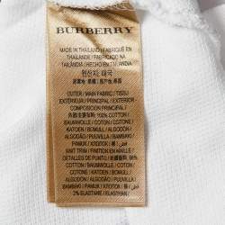 Pre Owned Burberry White Cotton Hartford Polo T-Shirt XXL