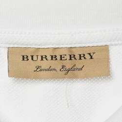 Pre Owned Burberry White Cotton Hartford Polo T-Shirt XXL