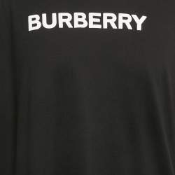 مملوكة مسبقًا Burberry Black Logo Print Jersey T-Shirt L