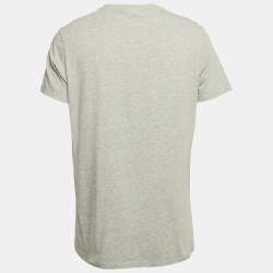 Burberry Grey Logo Embroidered Jersey T-Shirt L