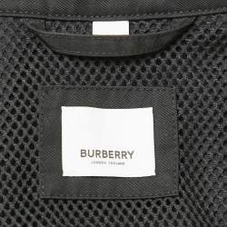 Burberry Black Gabardine Button Front Easthorpe Coaches Jacket S