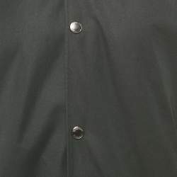 Burberry Black Gabardine Button Front Easthorpe Coaches Jacket S