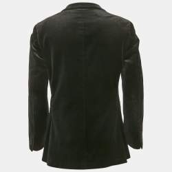 Burberry Black Label Black Velvet Tailored Blazer L