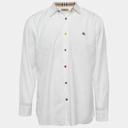 Burberry White Cotton Button Front Shirt L
