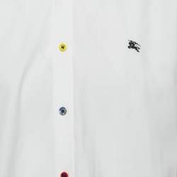 Burberry White Cotton Button Front Shirt L