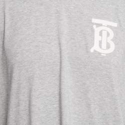 Burberry Grey Logo Print Jersey T-Shirt L