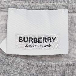 Burberry Grey Logo Print Jersey T-Shirt L