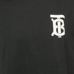 Pre Owned Burberry Black TB Print Jersey Crewneck T-Shirt L