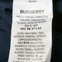 Burberry Navy Blue Cotton Nova Check Cuffed Long Sleeve Shirt M