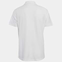 Burberry White Cotton Pique Polo T-Shirt L