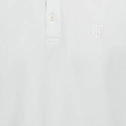 Burberry White Cotton Pique Polo T-Shirt L