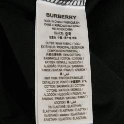 Pre Owned Burberry Black Cotton Checked Pocket Detail Crew Neck T-Shirt S
