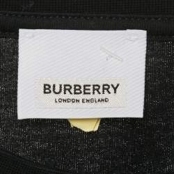 Pre Owned Burberry Black Cotton Checked Pocket Detail Crew Neck T-Shirt S