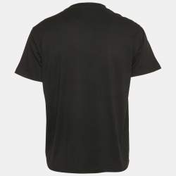 Pre Owned Burberry Black Cotton Checked Pocket Detail Crew Neck T-Shirt S