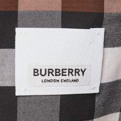 Pre Owned Burberry Brown Checkered Cotton Full Sleeve Shirt XL