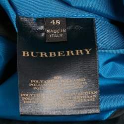 Pre Owned Burberry Prorsum Teal Blue Synthetic Trench Coat M